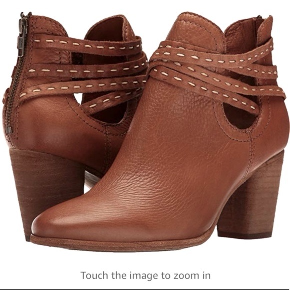 Frye Naomi Pickstitch Shooties Boots Whiskey Cognac‎ Brown Leather 9.5 M $328